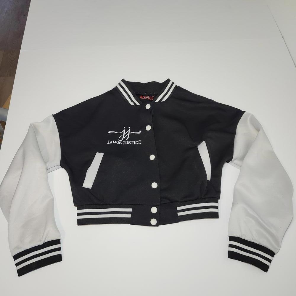 Jadus Justice Cropped Varsity Jacket Black White L Streetwear Y2K With Or Withou